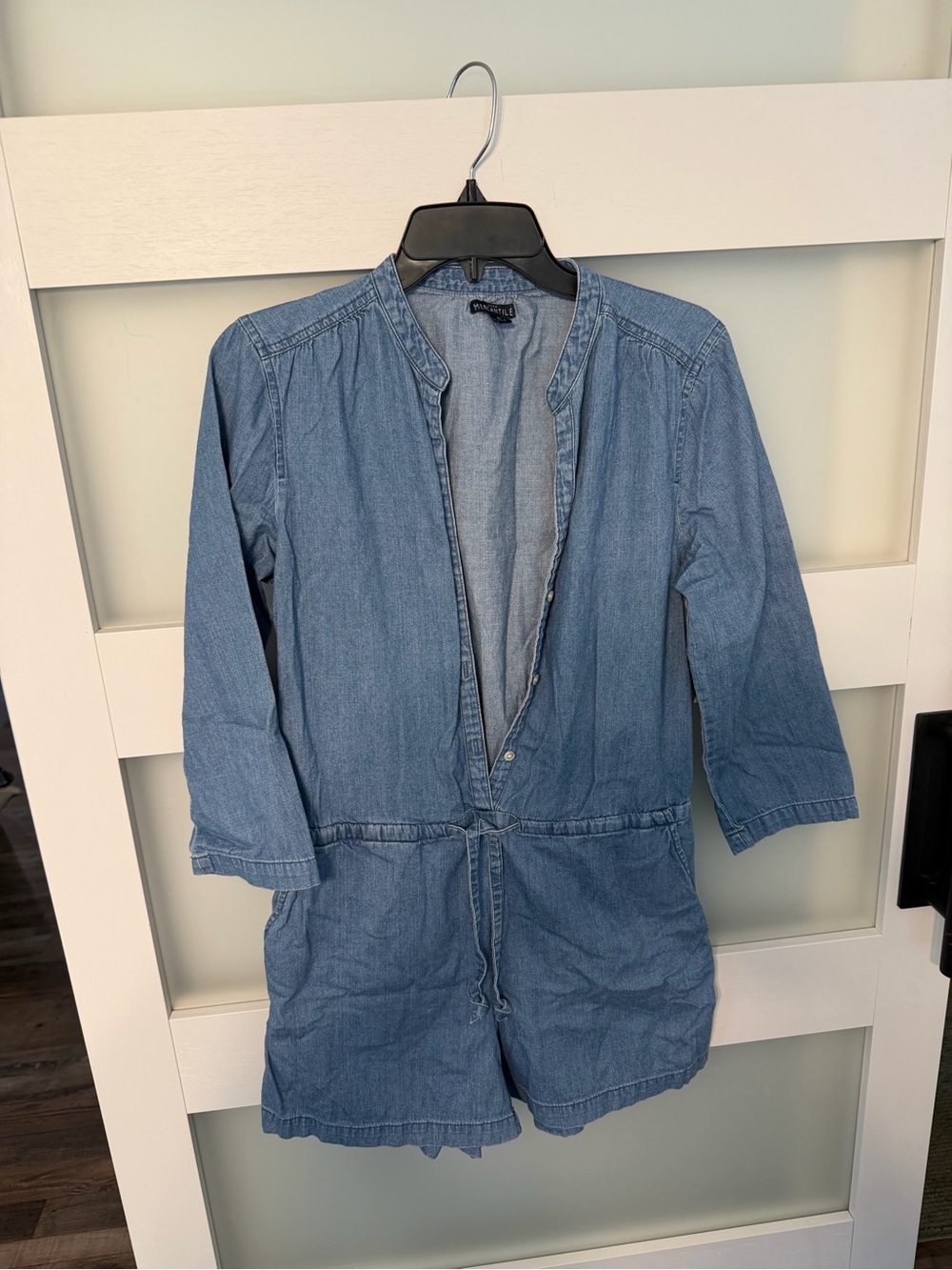 J. Crew Lightweight Denim Romper Jacket in Blue